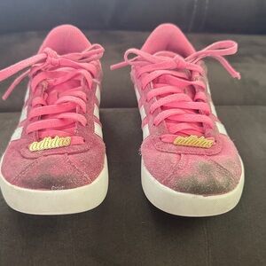 Adidas Kids Fuchsia and White Sneakers